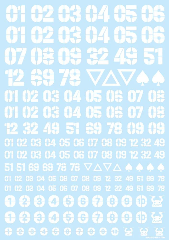 HiQ Parts Gundam DZ Number Decal White
